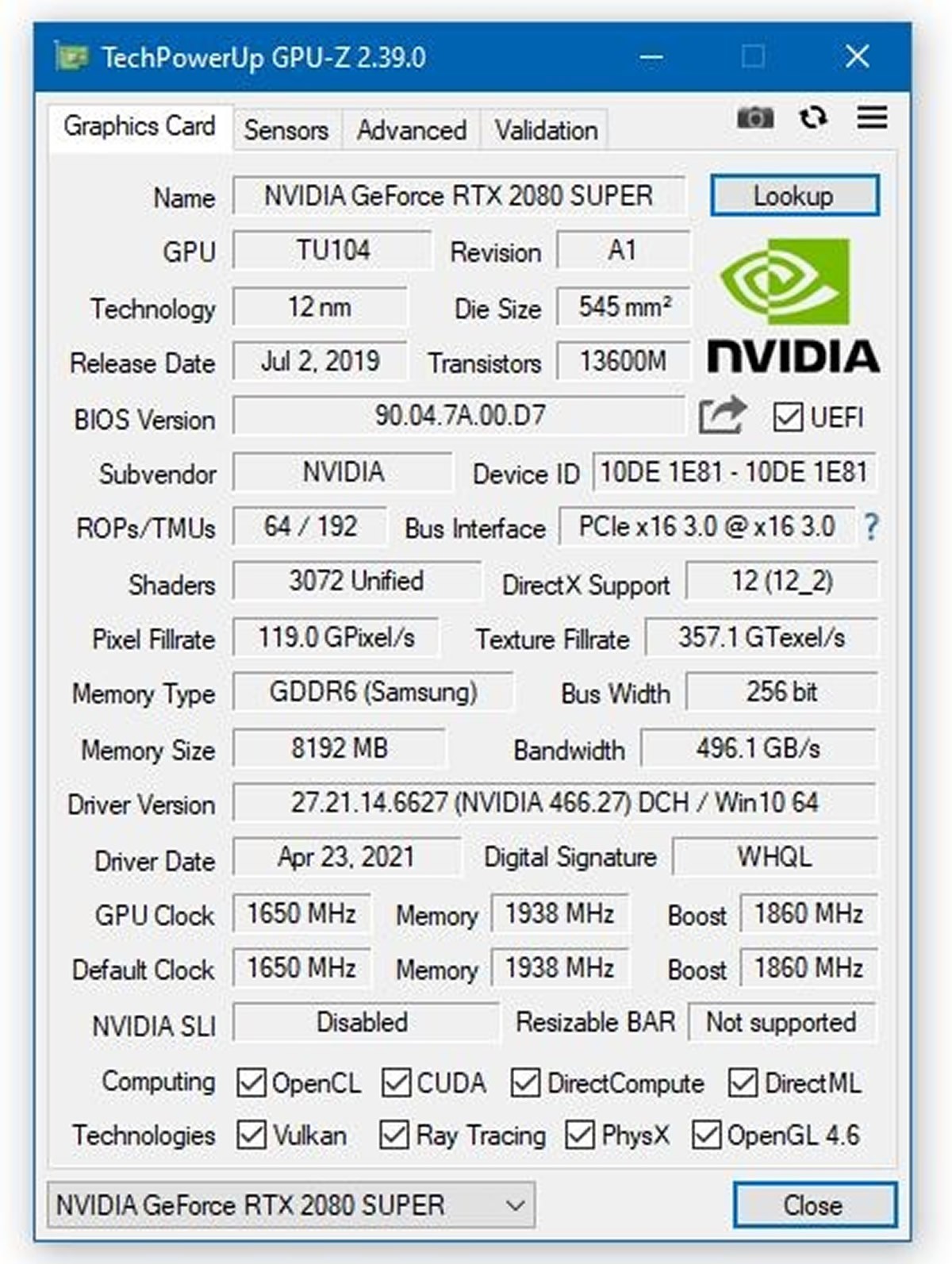 Le nouveau GPU-Z en version 2.39.0 est disponible