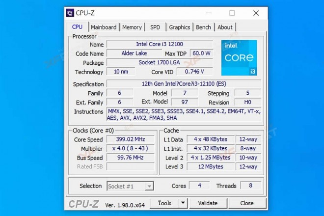 processeur cpu intel core-i3-12100