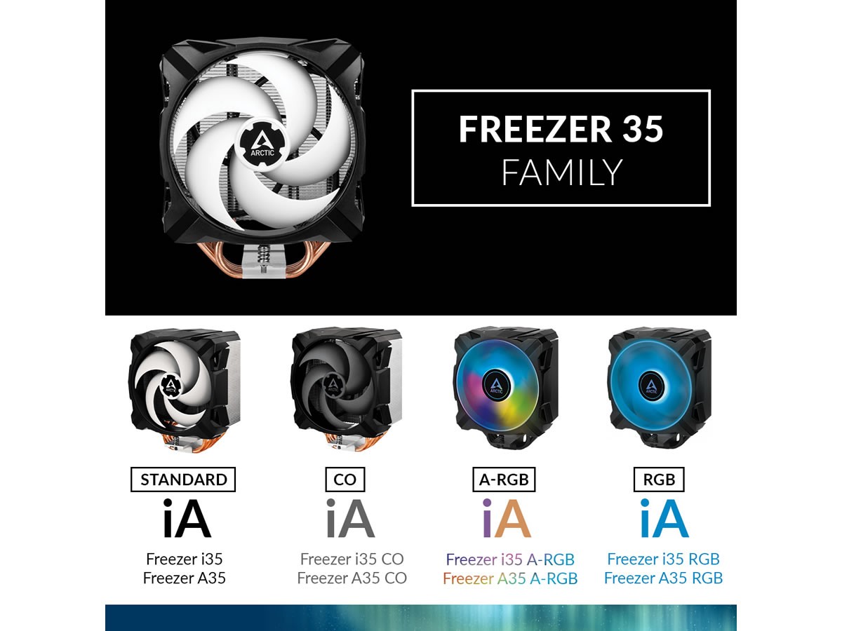 ARCTIC complète sa gamme Freezer 35 : classique, CO, RGB et ARGB