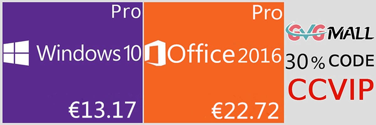 Microsoft Windows 10 à 12 euros, Office 2016 à 22 euros, jusqu'à - 91 %