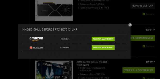 carte nvidia rtx-3070 591-euros