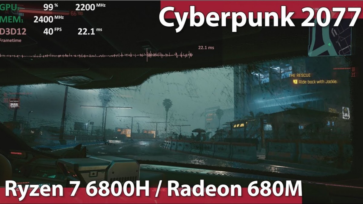 CyberPunk 2077 avec un APU AMD Ryzen 7 6800H et sa Radeon 680M ? Impressionnant