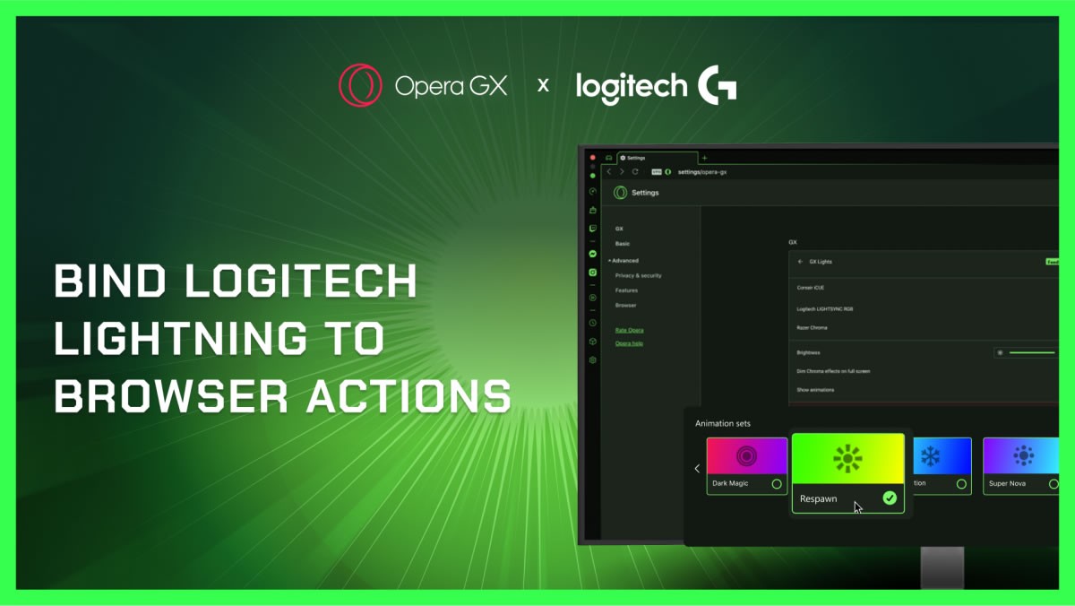 L'éclairage LIGHTSYNC RGB de Logitech G débarque dans Opera GX