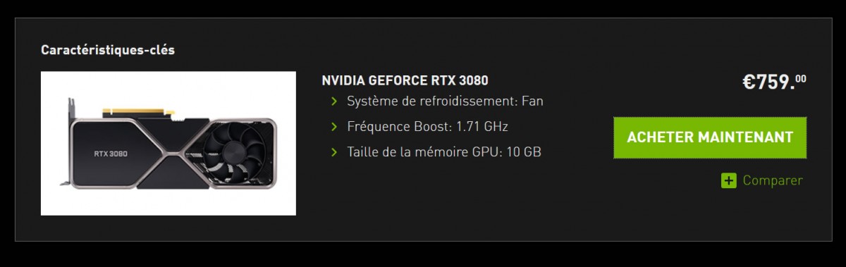 GGGOOOOO, de la GeForce RTX 3080 FE disponible à 759 euros