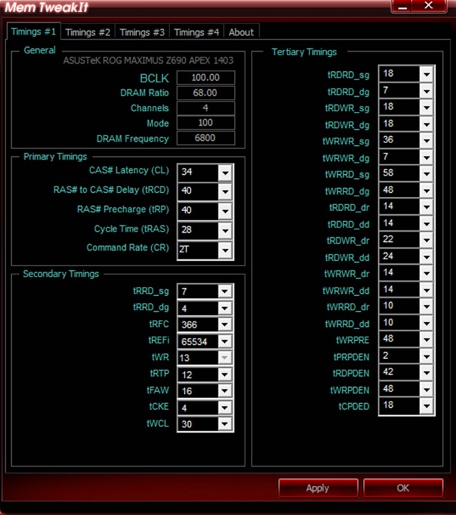 Corsair Dominator Platinum RGB 6200 overclocking
