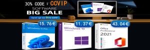13 euros pour Windows 10 Pro et 22 euros pour Office...
