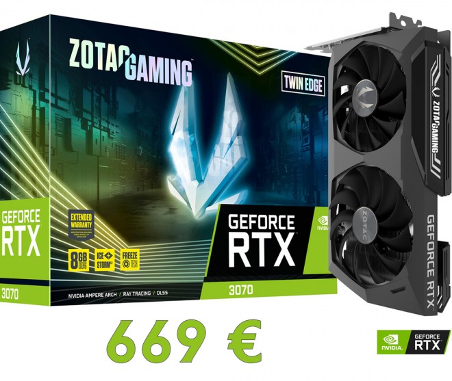 Zotac Gaming GeForce RTX 3070 TWIN EDGE 669-euros