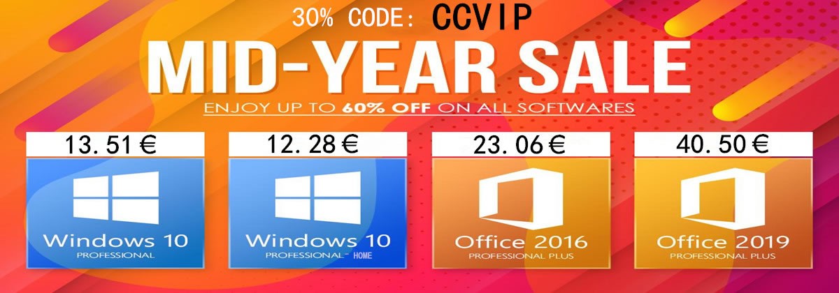 13 euros pour Windows 10 Pro et 22 euros pour Office 2016, l'été est presque là