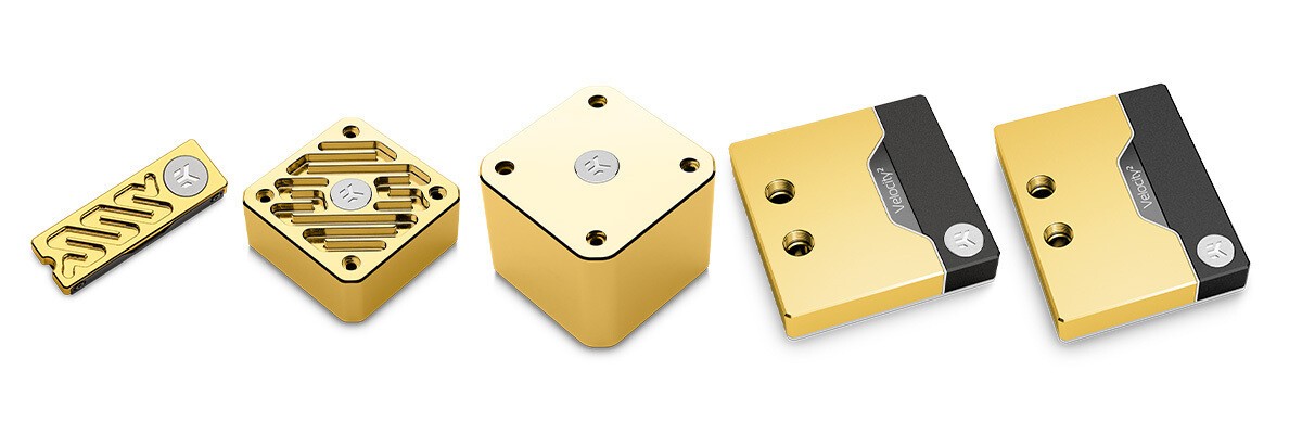 EK lance une gamme de produits watercooling Dubai Style, en plaqué or