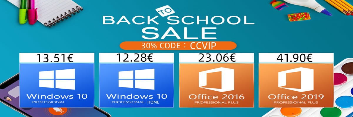 13 euros pour Windows 10 Pro et 23 euros pour Office 2016, bientôt le back to scholl