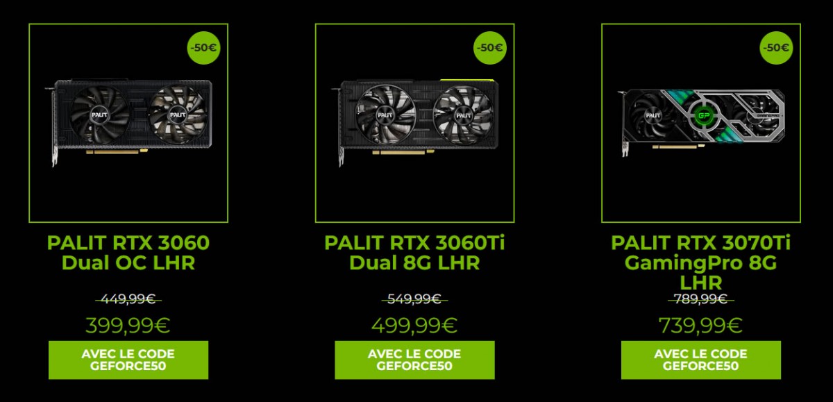 De la GeForce RTX 3060 disponible à 399 euros et de la 3060 Ti à 499 euros