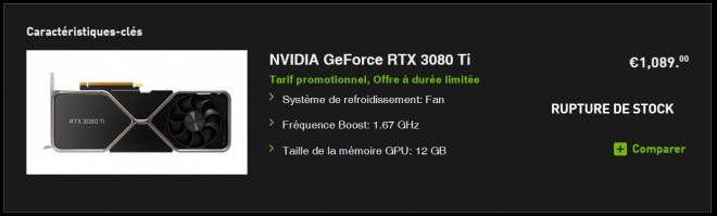 baisse prix nvidia geforce RTX-3080-ti FE 1089-euros