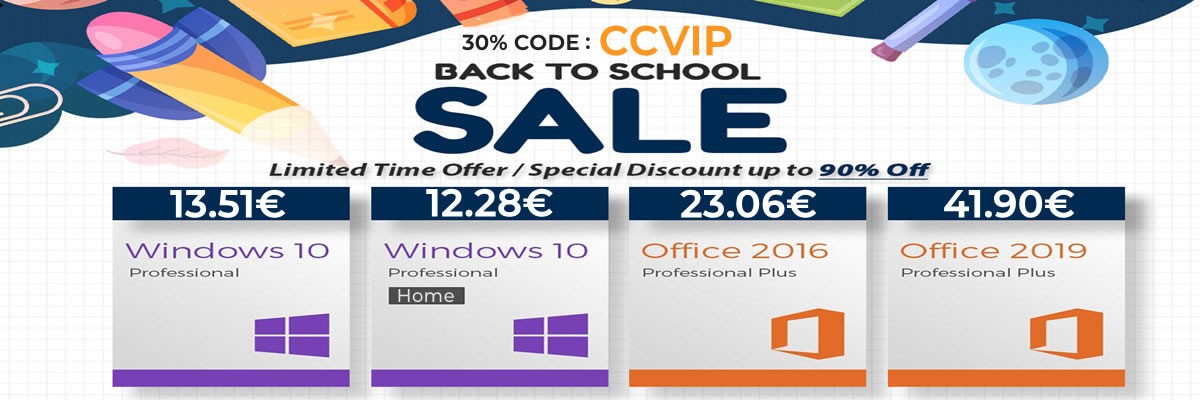 13 euros pour Windows 10 Pro et 23 euros pour Office 2016, retour à l'école
