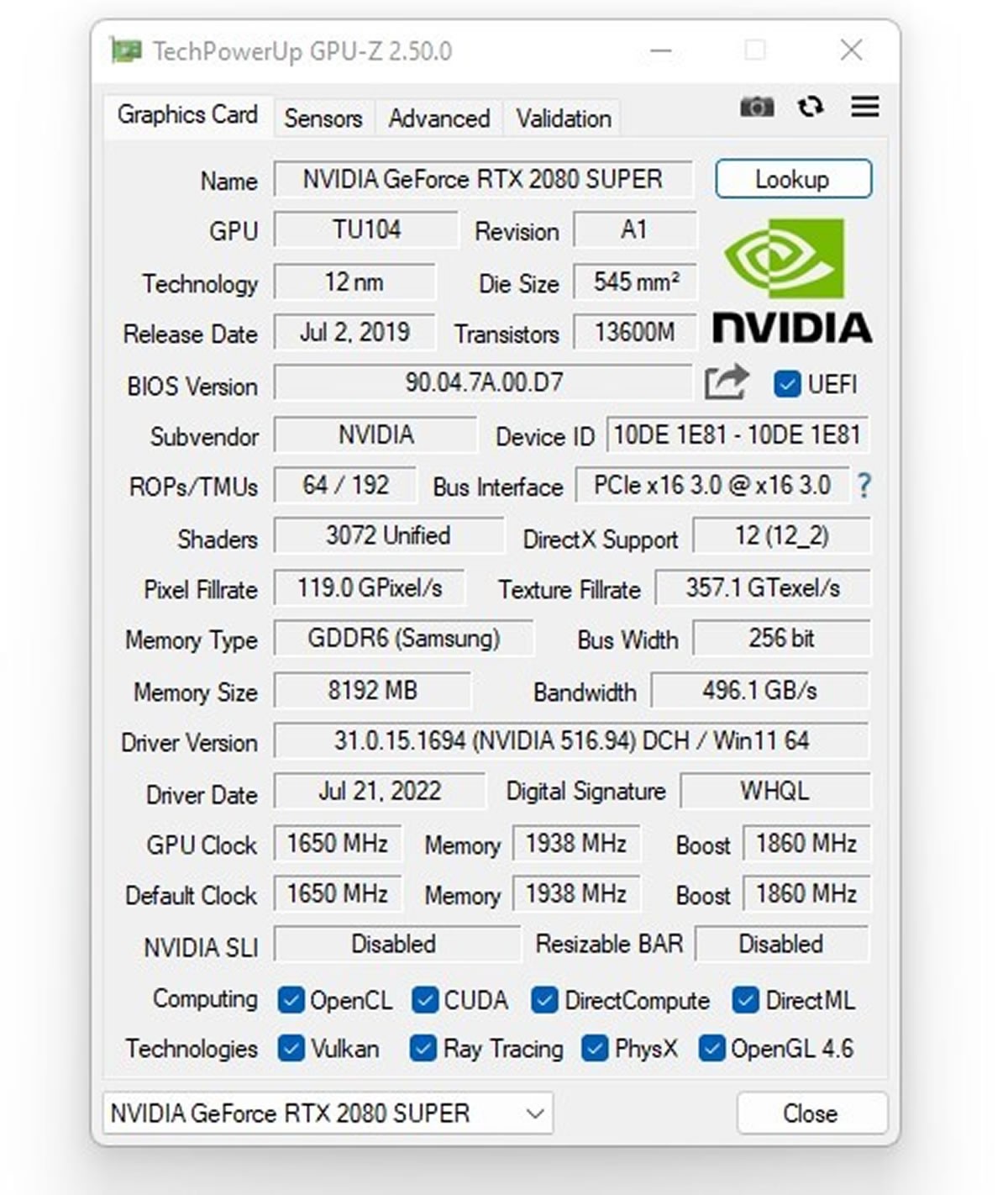 TechPowerUp GPU-Z passe en version 2.50.0 et prend en charge les RTX 4090, A750 et A770