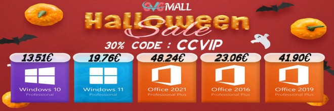 GVGMall, 13 euros pour Windows 10 Pro et 23 euros pour Office 2016, it is Halloween Time