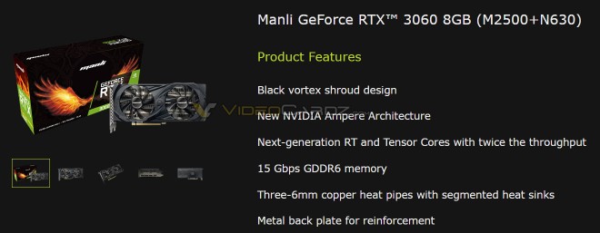 nvidia geforce RTX3060 8-go
