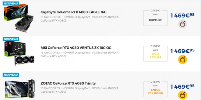 NVIDIA GeForce RTX 4080 : Où trouver les cartes et si possible au MSRP ?