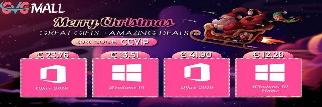 Les offres de Noël GVGMALL : Windows 10 à 13 euros, Office 2016 à 23 euros !
