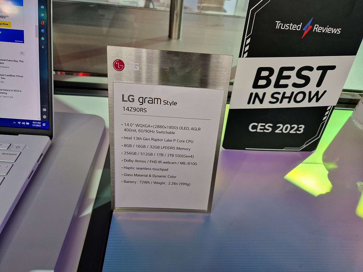 Un PC Portable ultra léger, le LG gram 2023. Publicité avec @lg_france