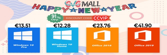 Commençons 2023 avec GVGMALL : Microsoft Windows 10 Pro à 13 euros, Office 2016 à 23 euros !