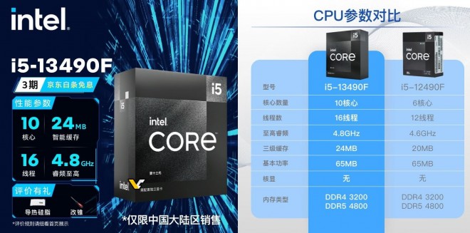 maj cpu intel core-i5-13490f core-i7-13790f
