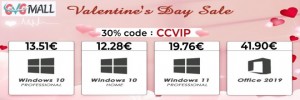 Pour la Saint-Valentin avec GVGMALL : Windows 10 Pro à...