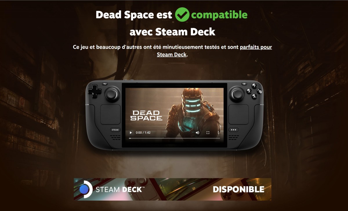 Le remake de Dead Space désormais validé Steam Deck