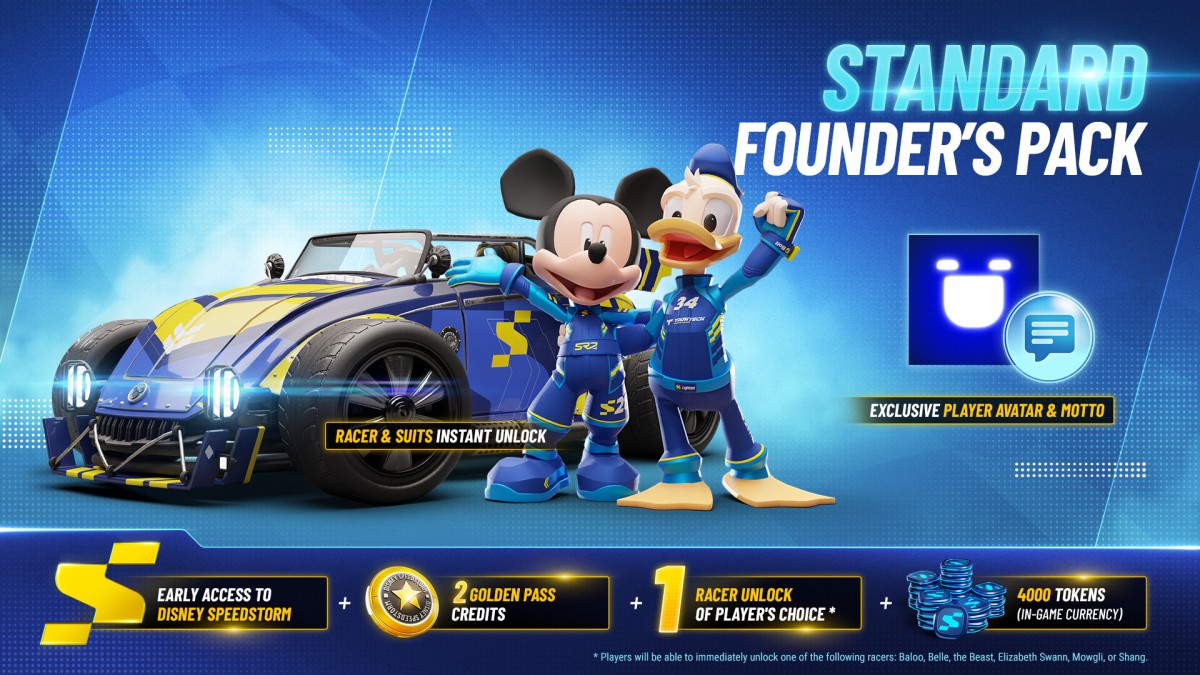 Disney Speedstorm, plus d'informations sur les packs et l'accès anticipé