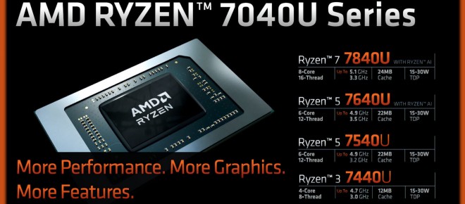 AMD annonce les APU Ryzen 7040U pour les ultraportables et les consoles
