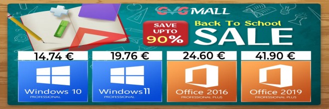 Le Back to School avec GVGMALL : Windows 10/11 à partir de 12 euros, Office à partir de 24 euros !