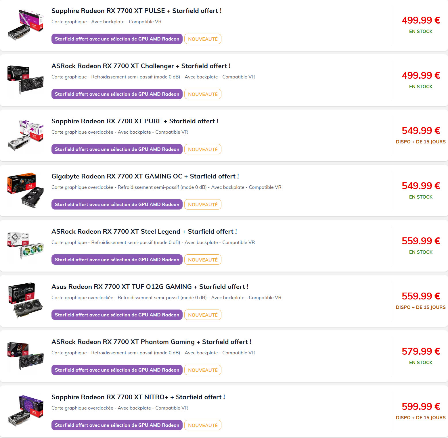 AMD Radeon RX 7700 XT et RX 7800 XT : Quels sont les tarifs en France