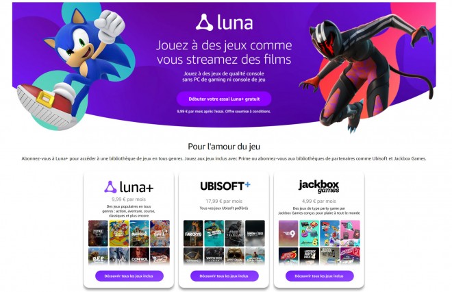 Le service de cloud gaming  Luna désormais disponible en France