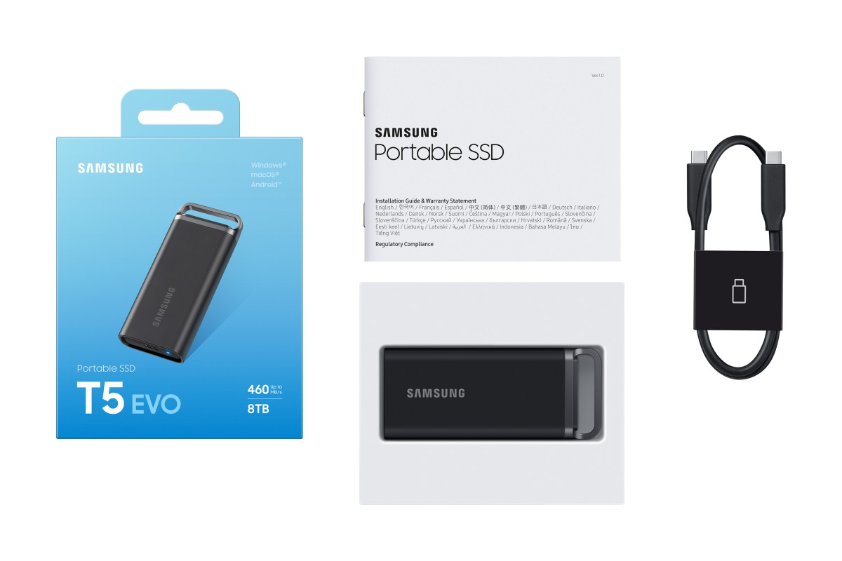 Samsung annonce son SSD portable T5 EVO, avec une capacité qui peut atteindre 8 To