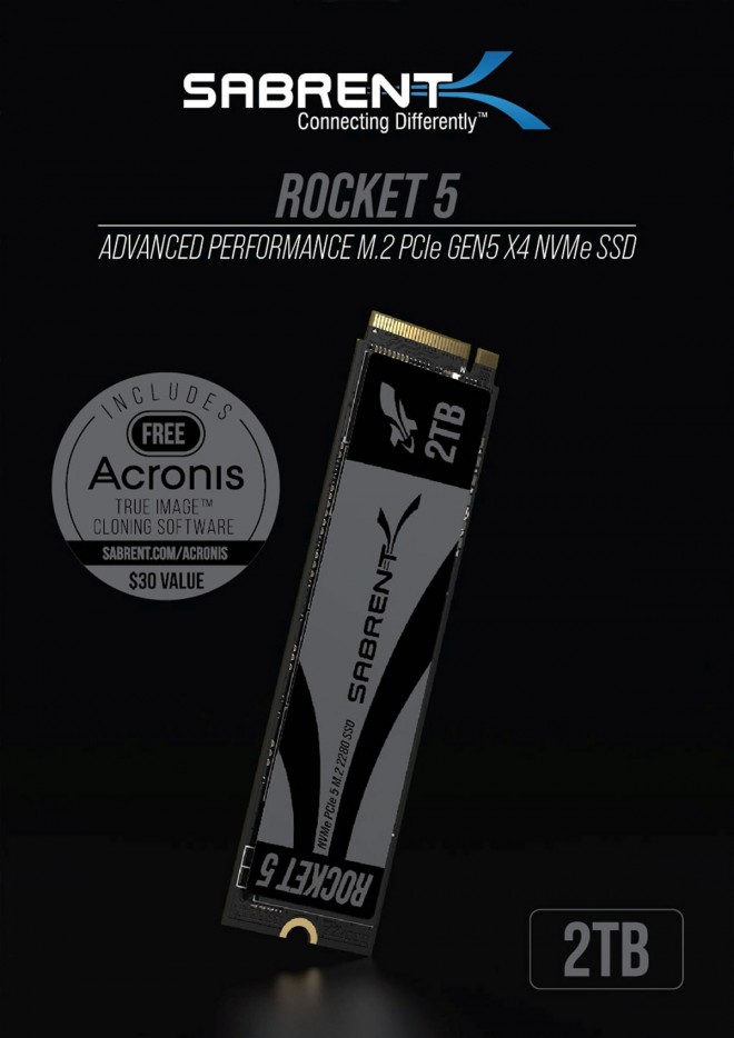Sabrent Rocket 5 Gen 5 : 14 000 Mo/sec en lecture et 12 000 Mo/sec en écriture