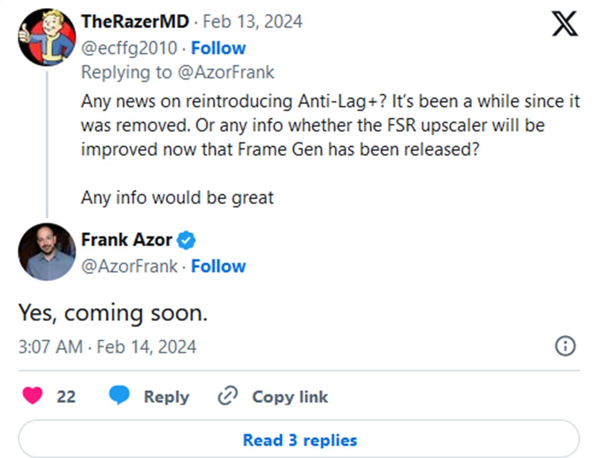 La technologie Anti-Lag+ d'AMD ferait bientôt son retour !