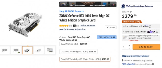 Le GeForce RTX 4060 tombe à 279 dollars aux USA, et alors ???