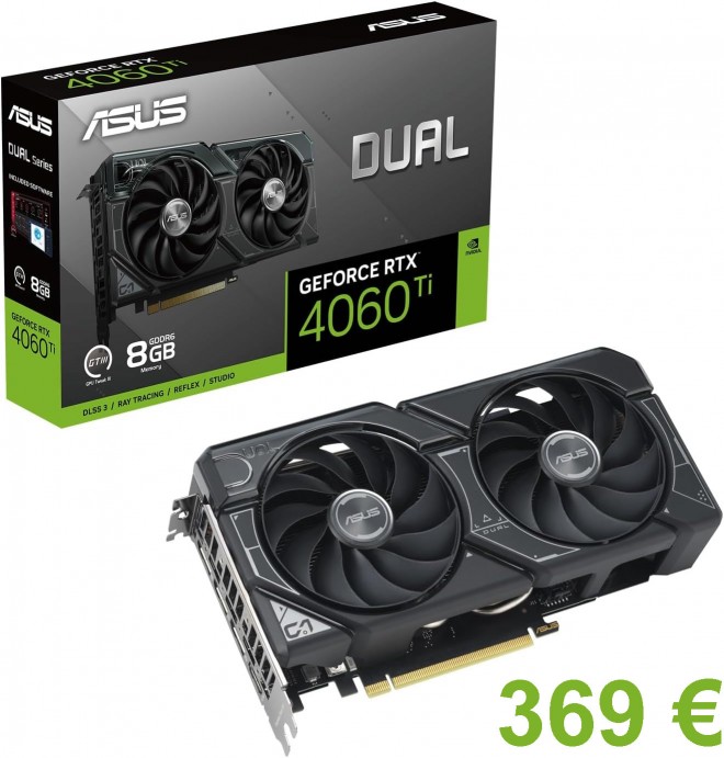 La ASUS DUAL NVIDIA GeForce RTX 4060 Ti disponible à 369 euros