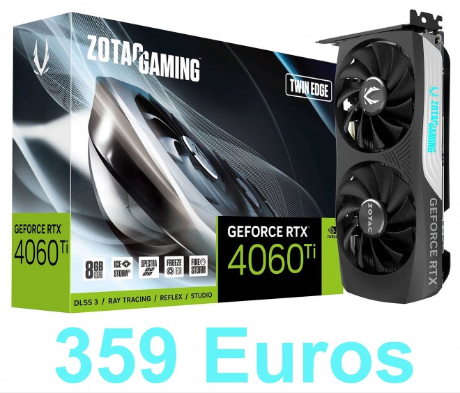 La ZOTAC Gaming GeForce RTX 4060 Ti Twin Edge 8 Go disponible à 359.99 euros