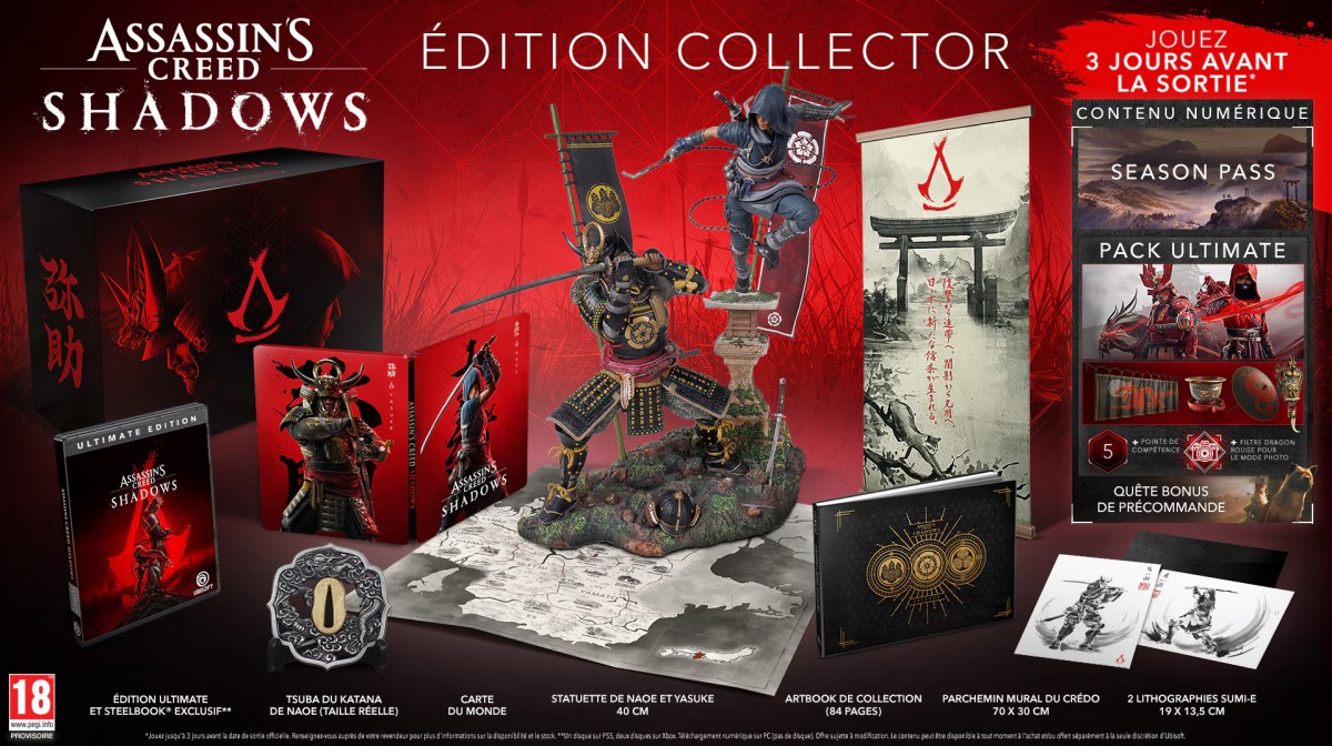 Assassin's Creed Shadows existe en version Édition Collector, avec un tarif conséquent !