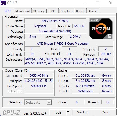 Image 53520, galerie Test processeurs 65 watts d'AMD : Ryzen 5 7600, Ryzen 7 7700 et Ryzen 9 7900 