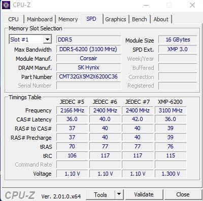 Image 48715, galerie Test DDR5 CORSAIR Dominator Platinum RGB 6200 MHz c36
