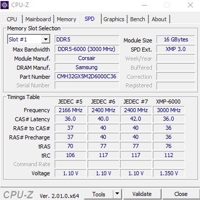 Image 49945, galerie Test Mmoire DDR5 : Corsair Vengeance RGB 32GB (2x16GB) 6000MHz C36, enfin les voil !!!
