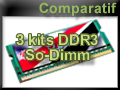 Comparatif mmoire DDR3 So-Dimm : 4 Kits 1333  1866 Mhz