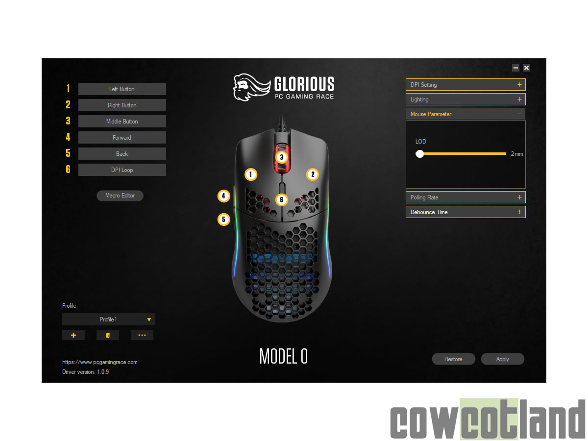 Image 40668, galerie Test souris Glorious PC Gaming Race Model O-