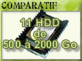 11 HDD de 500 à 2000 Go