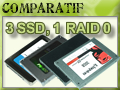 3 SSD, une grappe RAID : Western Digital, Patriot, Intgral, Kingston