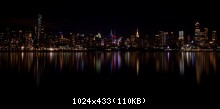 Prise depuis l'autre rive de l'Hudson de nuit avec un Nikon D3400 et 10-20 DX. Pause longue.