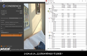 Catpure Cinebench R23 (ppt 1000 Co 0) Test 10min
