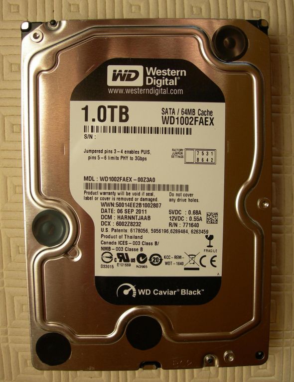 Hdd Wd 1t0 Caviarblack 