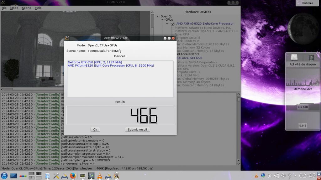 Luxmark Mageia LuxMark CPU+GPU Mageia Linux